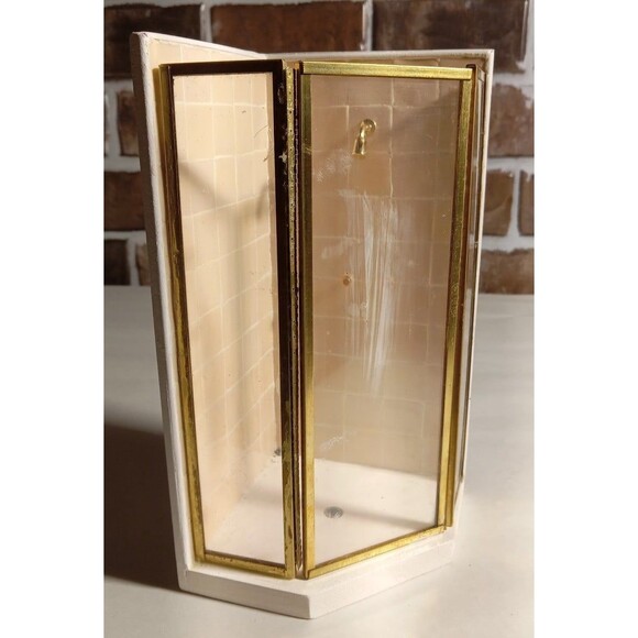 Vintage Dollhouse Porcelain Gold Trimmed Walk In Shower